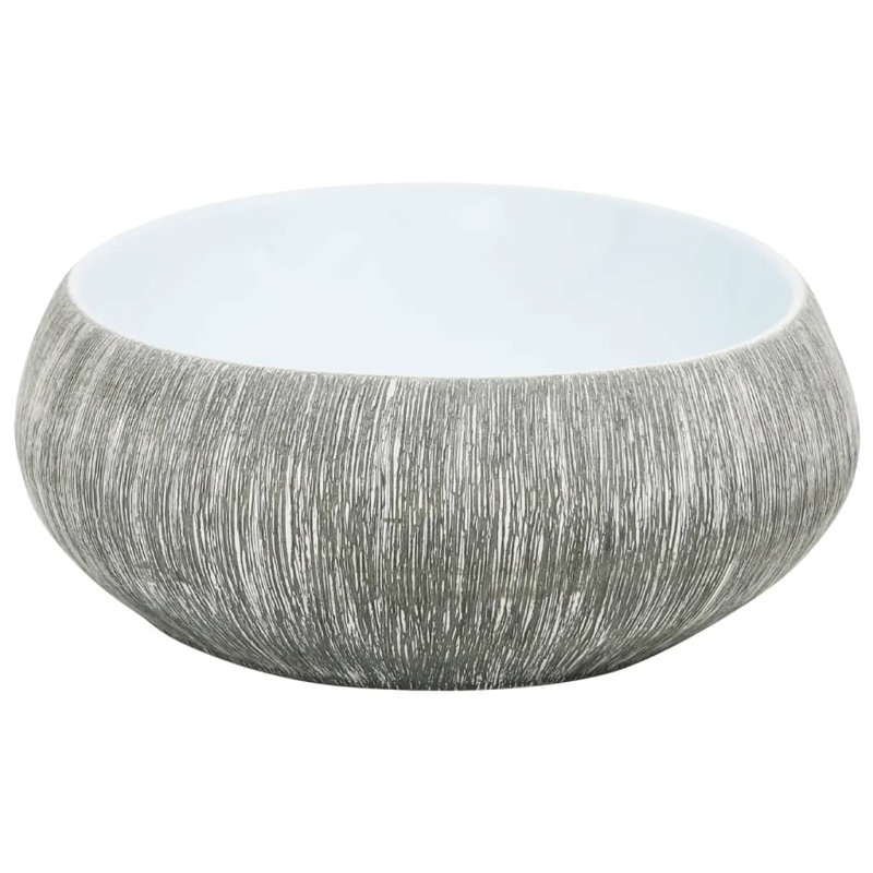Latitude Run Adyant 59mm L x 40mm W Grey Ceramic Oval Sink