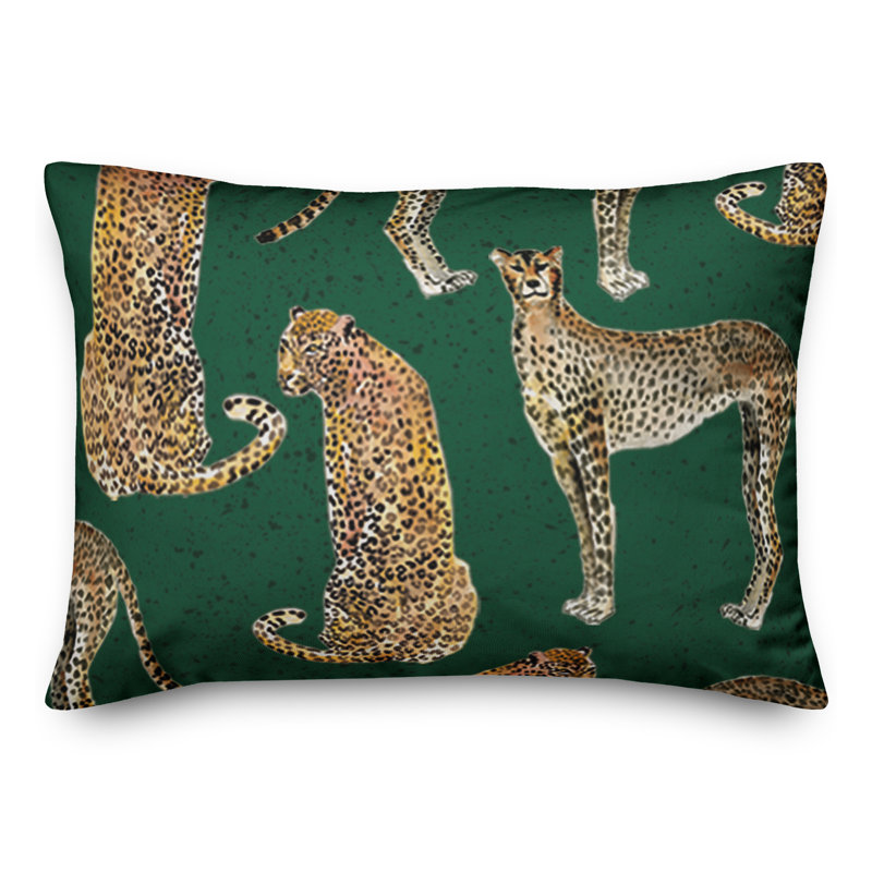 Coussin extérieur Cheetahs On, H 18 po x l 25 po, Vert