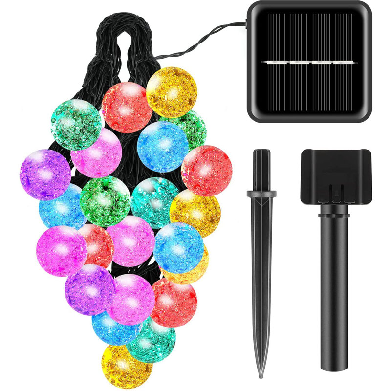 Black Solar Powered Pathway Light, Multicolor