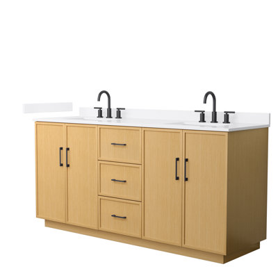 Elan TK 72" Freestanding Double Bathroom Vanity with Quartz Top