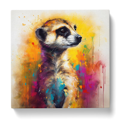 Meerkat Gestural Art No.1 - Wrapped Canvas