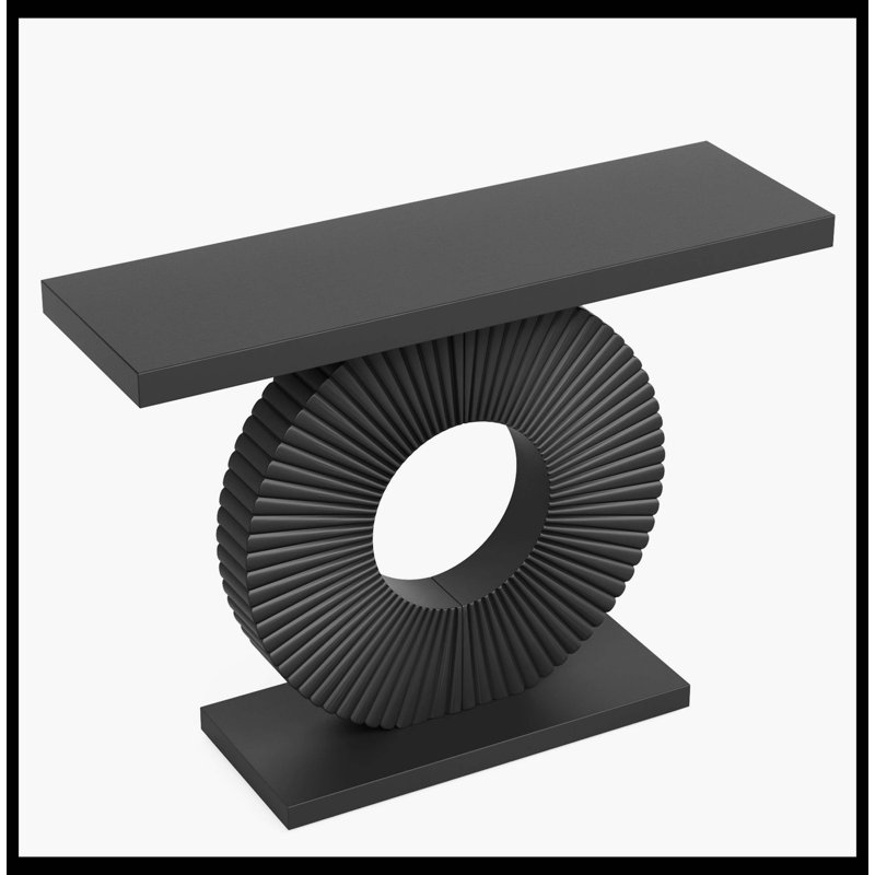 Canapé moderne en bois avec base géométrique, Noir