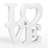 Laba Freestanding LOVE Word Sculpture with Heart Cutout