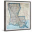 «Blue Louisiana Map», impression encadrée-1930454082