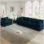 Ensemble de canapés: 2 canapés en chenille, ensemble de canapés à 2 places et 3 sièges profonds, ensemble de canapés modernes pour le salon, chenille bleue-216368515