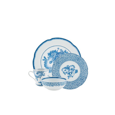 Coralina Blue Porcelain Dinnerware Set - Service for 1
