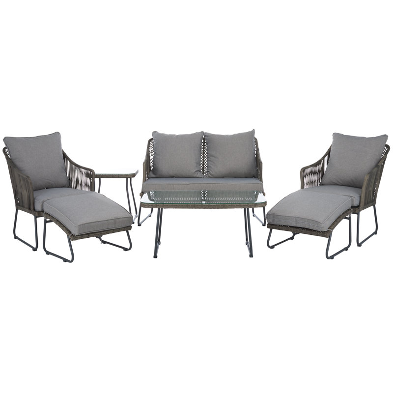 Detrick 4 - Person Patio Conversation Set with Cushions