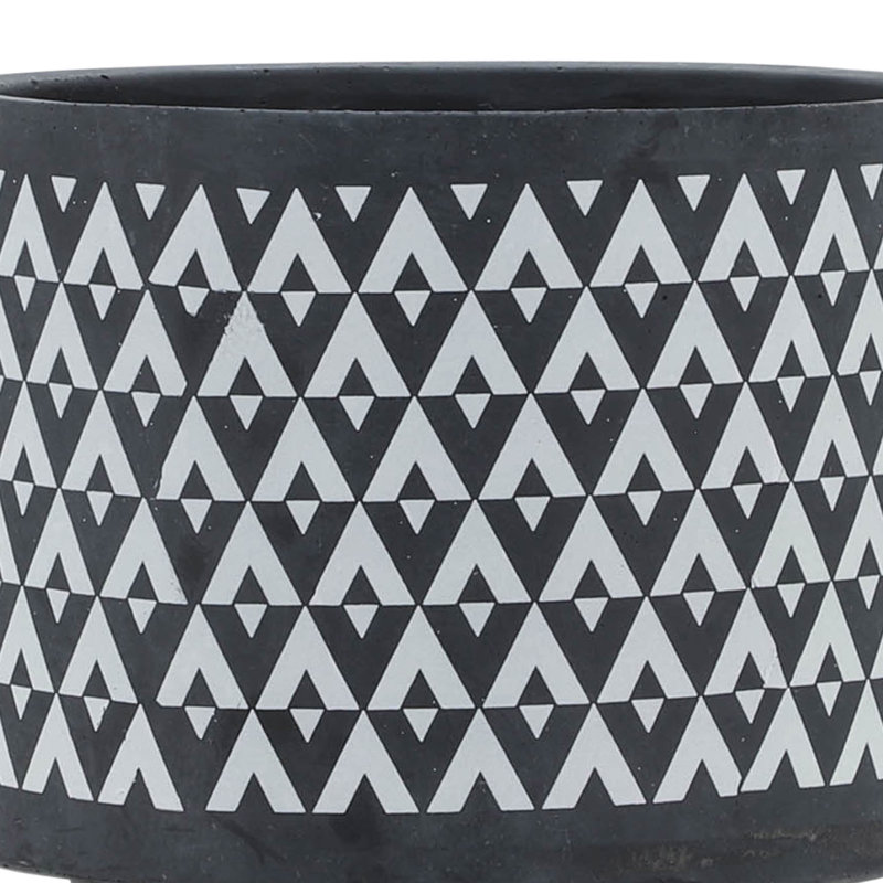 PLATEAU EN CÉRAMIQUE DE 5 po Aztec sur pied en bois, gris, H 6,04 po x l 5,04 po x P 5,04 po