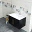 Ensemble de meuble-lavabo mural 30 po avec lavabo, portes doubles, crochets à fermeture en douceur, longue poignée en métal, installation facile, lavabo en céramique-126230253