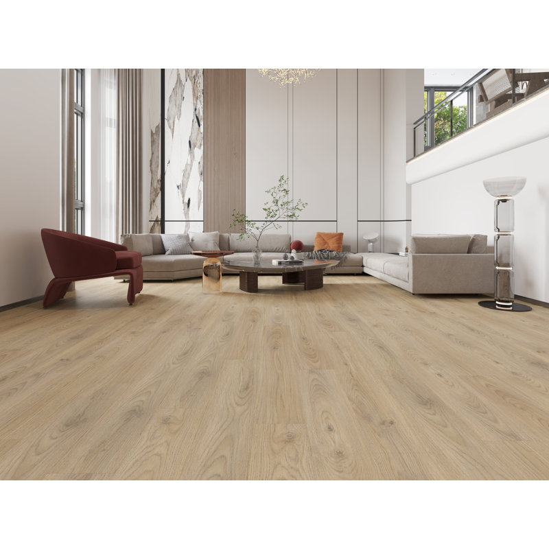 Revêtement de sol stratifié imperméable 7,7 po x 48 po x 12 mm DesignG Oakbreeze