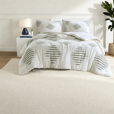 Luxurious 3-piece King/cal King Bedding Set, Cotton Blend Chenille, Modern Design For Comfortable Sleep