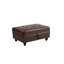 Ensemble de canapé modulaire 3 pièces, méridienne en similicuir (brun) avec repose-pieds et rangement libre à gauche