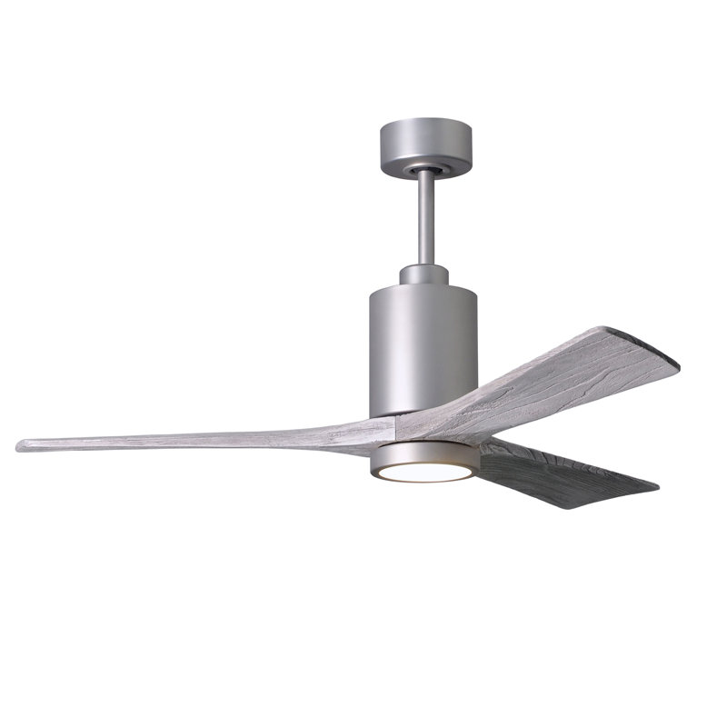 Patricia LED Downrod Ceiling Fan, Brushed Nickel, Barn Wood, 60"