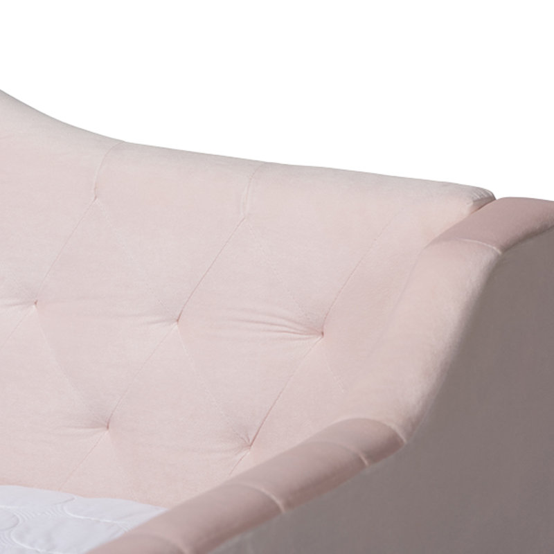 Jaclin Upholstered Daybed, Queen, Light Pink