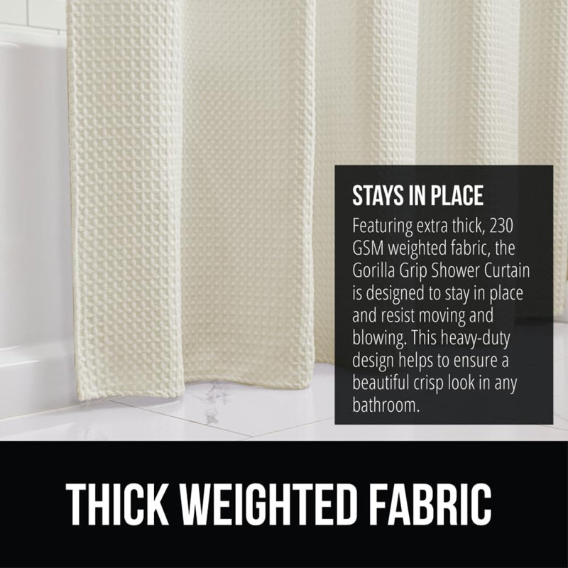 Rideau de douche Premium Waffle Weave, Cream