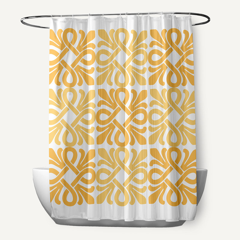 Rideau de douche simple Milnor, Jaune