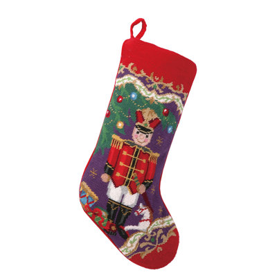 Christmas Soldier Needlepoint Wool Stocking