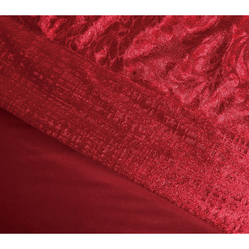 Microfiber / Polyester Bedspread with Pillow Shams, Double, Burgundy 