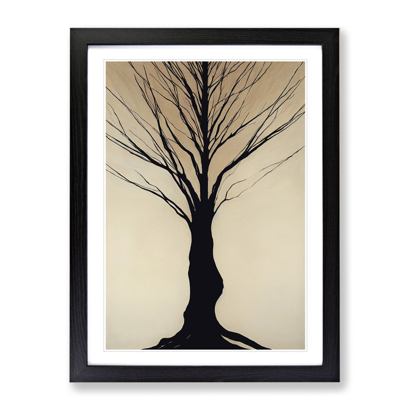 Simplistic Tree - Framed Print, Black Framed, 64cm H x 46cm W x 2cm D