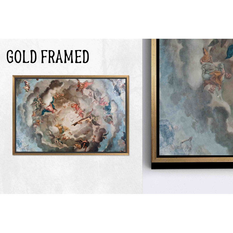 Impression sur toile Renaissance Angel: Heavenly Art Decor, 1P GoldFramedCanves, H: 31,6 po x l: 43,4 po