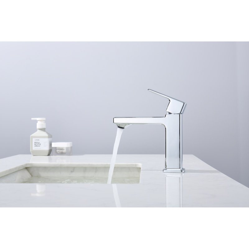 Stylish Laundry Vanity Faucet - 1.5/Gpm Flow Rate, Soft Aerator Modern Zinc Sink 1 Hole, Center Handle, Corrosion
