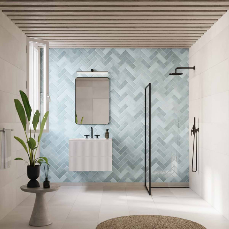 Portmore 3x8 Glazed Ceramic Tile, Blue