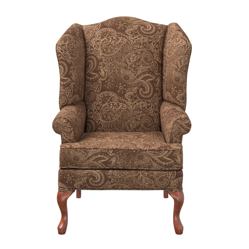 Fauteuil à oreilles en chenille de 28 po de largeur Edson, Chenille coco