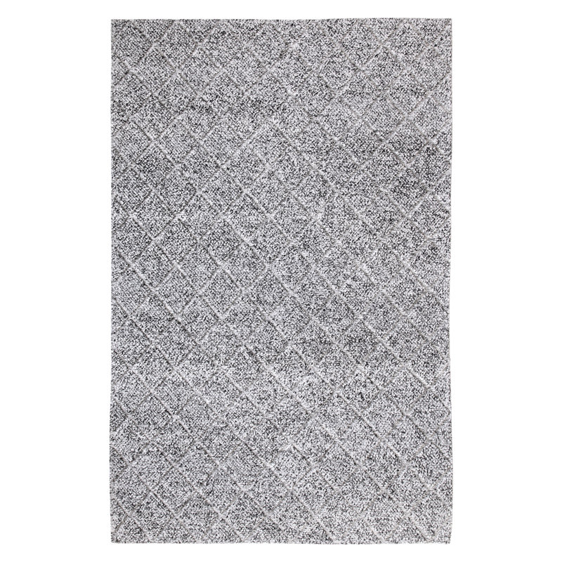 Tapis gris anthracite / gris tissé à la main Elbridge, Rectangle 5 pi x 8 pi