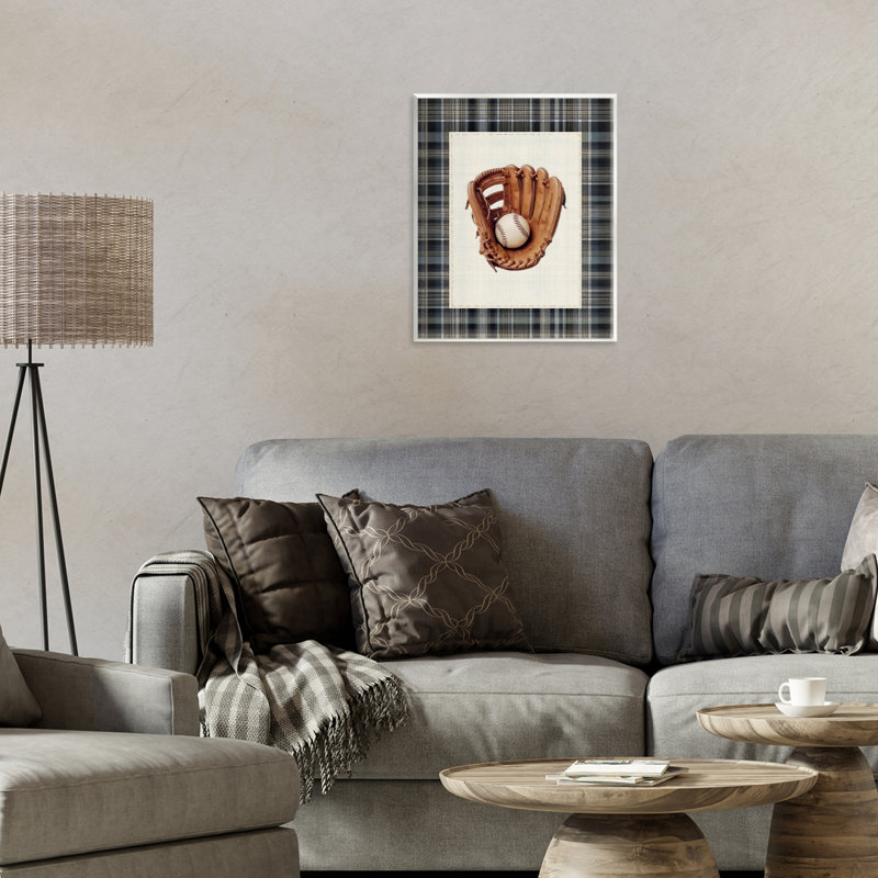 Gant de baseball avec plaque murale écossaise, design par Arlington Prints