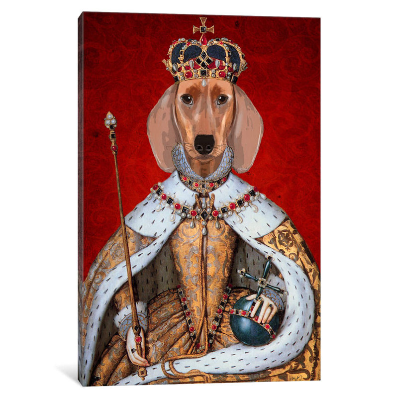 « teckel grand ii », peinture sur toile tendue Fab Funky, H 12 po x l 8 po x P 0,75 po, Toile tendue, Pas de tapis