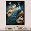 Ysaline Peacock Encaustic Portrait I - paon, art mural sur toile-103475140-189450687