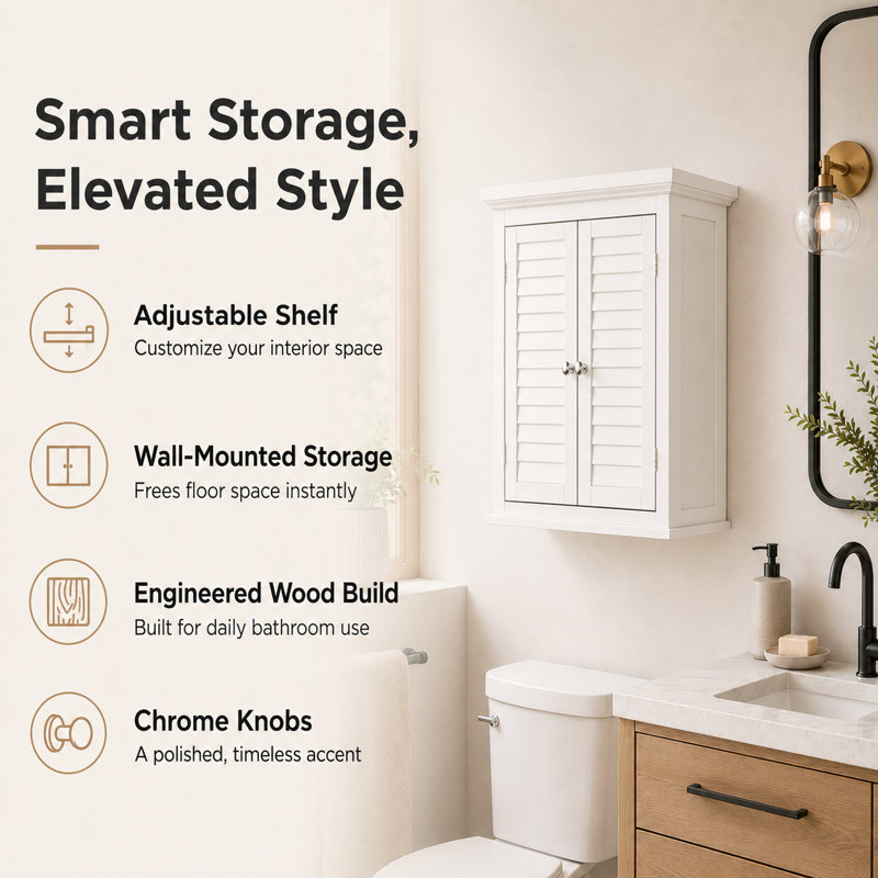 Zal Teamson Home Glancy 20" x 24" Removable Wall Cabinet, White