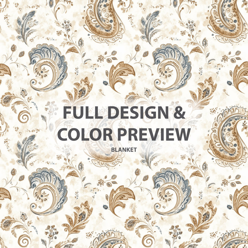 Motif floral cachemire beige et gris à motif cachemire contemporain