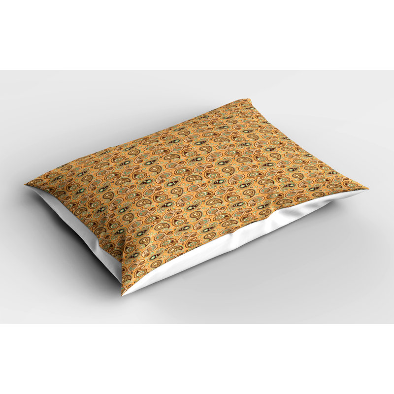 Ensemble de 2 taies décoratives à motif cachemire brun Ambesonne 30 po x 20 po orange clair