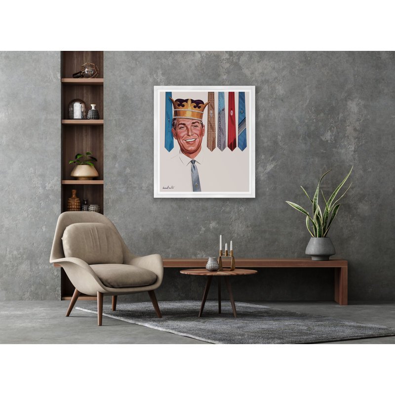 Tie King Print, White Framed
