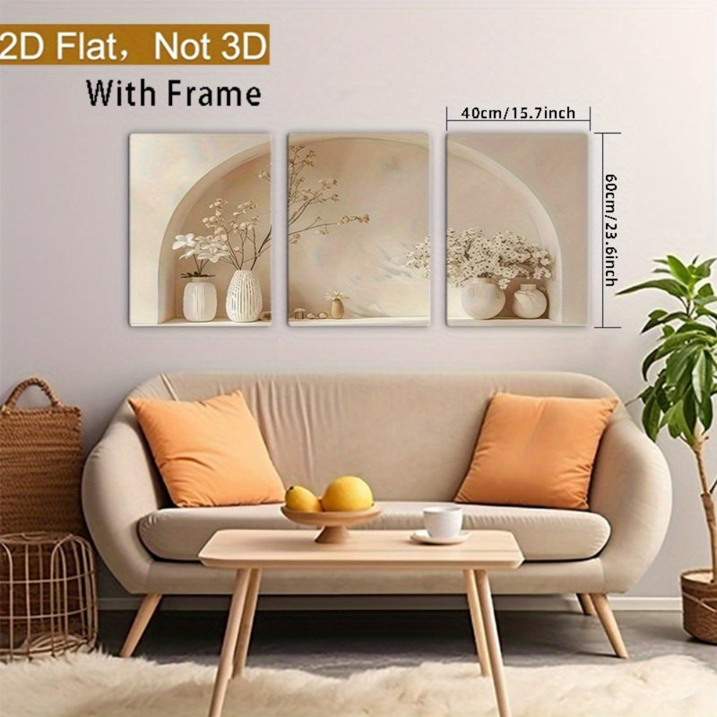 Impression sur toile 3 pièces Arch Floral Vibe, 36 * 24 pouces 3 pièces