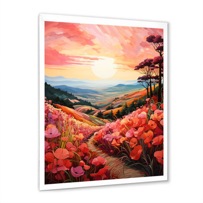«Countryside Red Poppy Field VII», reproduction d'art sur toile