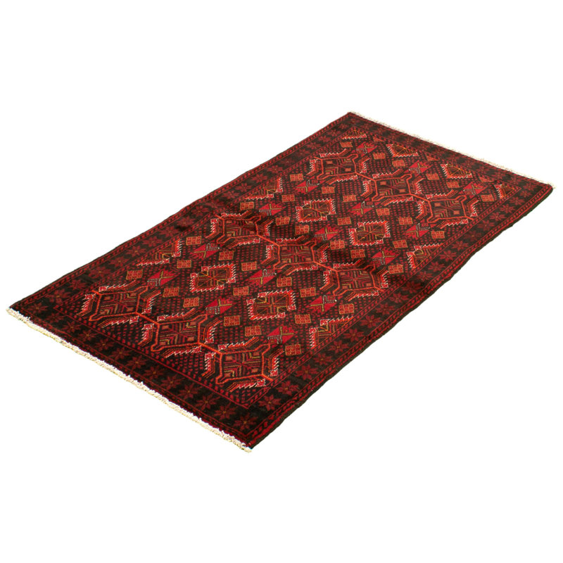 Tapis décoratif en laine noué à la main de conception unique 3 pi 6 po x 6 pi 3 po BESA