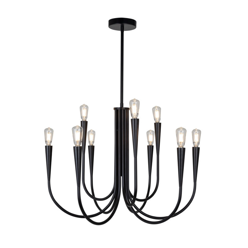 Rowlett - Chandelier - 9-Light -, Black