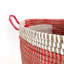 Senegalese Basket: Oversized Basket Overlapping Stripes - Red