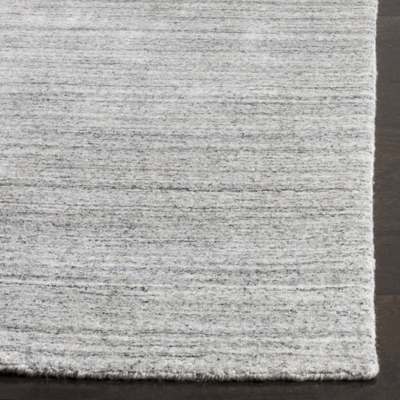 Tapis cendré tissé à la main à plat Fabian, Rectangle 10 pi x 14 pi