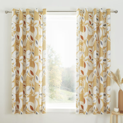 Inga Leaf Eyelet Semi Sheer Curtains