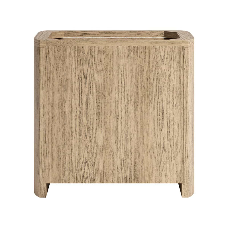 TileBar Studio Vanities Callum Natural Ash Vanity with Carrara Marble Top, 36" W