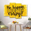 «Happiness Quotes Be Happy Quote I», reproduction sur toile 4 pièces par Sunshine Studio-93058284