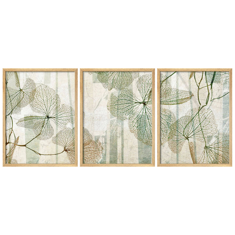 Art graphique de bohème abstrait vert, Blanc, H 14 po x l 11 po
