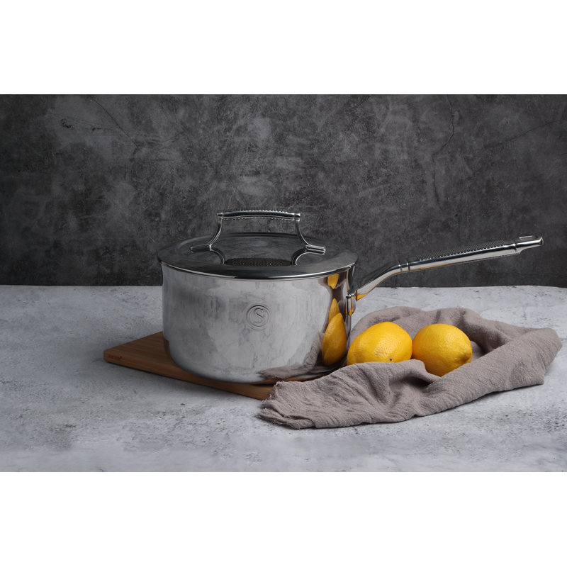 Tri-Ply Stainless Steel 3 qt. Saucepan with Lid