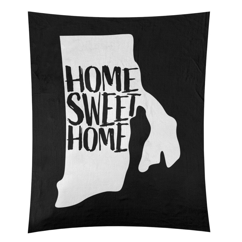 Tapisserie murale Home Sweet Rhode Island, H 60 po x l 51 po, Noir