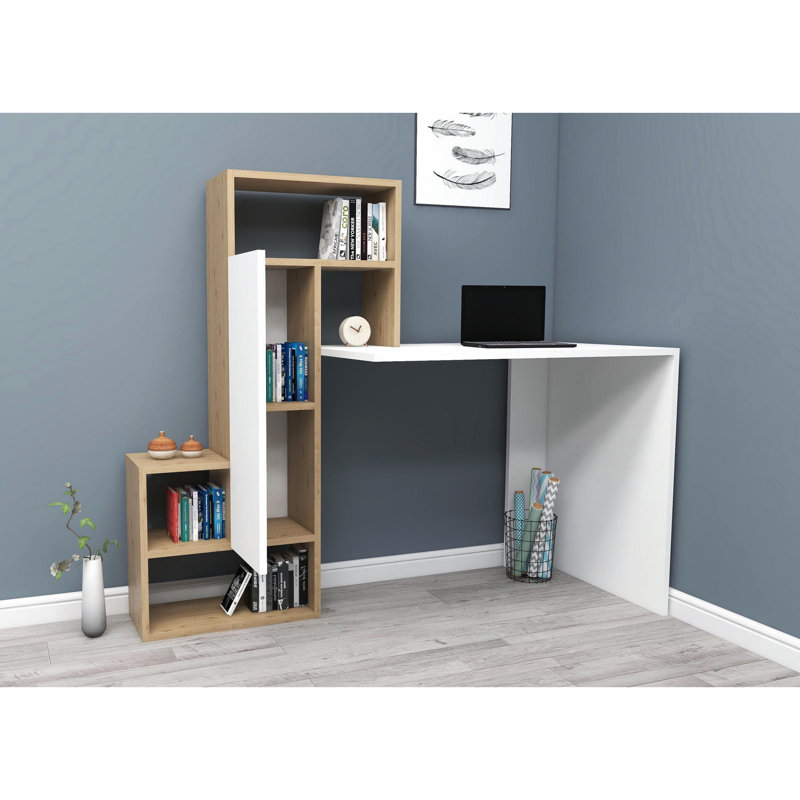 Hall Desk, White/Oak