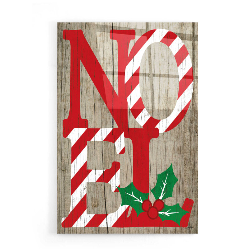 «Noel» par Misty Michelle, art en verre acrylique Wal, H 24 po x l 16 po x P 0,2 po