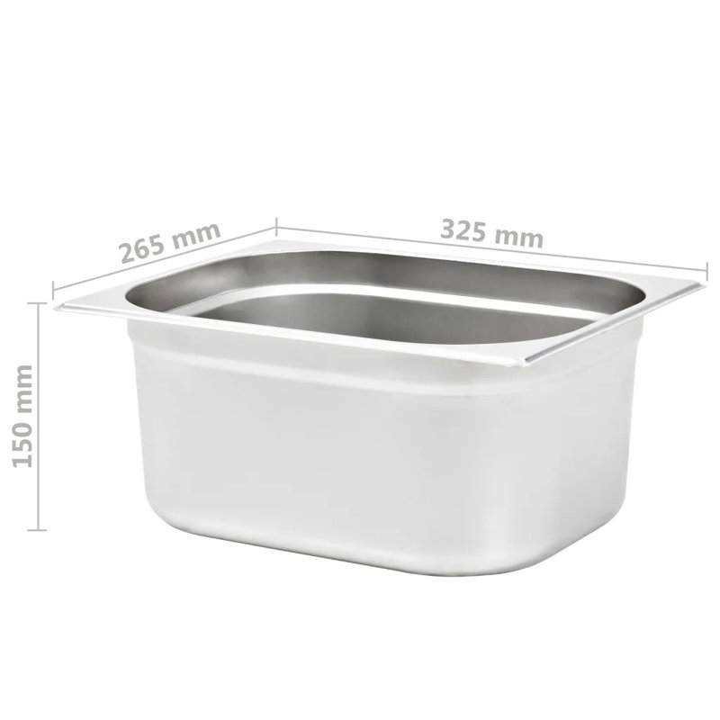 Stainless Steel Pan, 15cm H x 32.5cm W x 26.5cm D